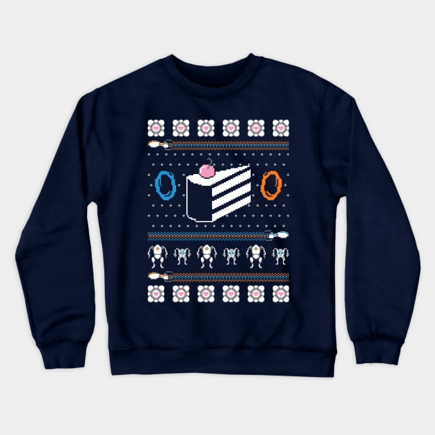 The Christmas Cake Is A Lie Crewneck Sweatshirt by RetroReview